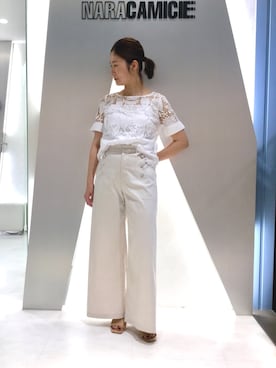 「NARACAMICIE（ナラカミーチェ）のアイテム（シャツ/ブラウス）」を使った、telo2.8さん（レディース・164cm）の春コーディネート