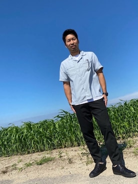 「EDIFICE（エディフィス）のアイテム（スニーカー）」を使った、fck9tetsuさん（メンズ・168cm）の夏コーディネート