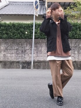 「秋のブラウンスタイル」｜「アイテム（カバーオール）」を使った、KeN*さん（メンズ・162cm）の秋コーディネート