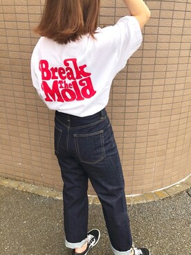 「ハイウエストストレートジーンズ」｜renaさん（レディース・157cm）の夏コーディネート