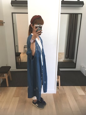 「BACK NUMBER（バックナンバー）のアイテム（シャツワンピース）」を使った、yumipemさん（レディース・165cm）の夏コーディネート