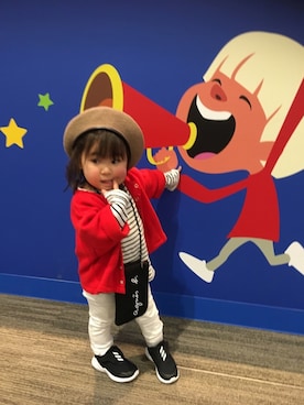 「CIAOPANIC TYPY（チャオパニックティピー）のアイテム（ハンチング/ベレー帽）」を使った、mahiiiiiroさん（キッズ・80cm）の冬コーディネート