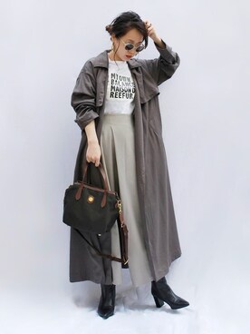 「RIM.ARK（リムアーク）のアイテム（その他アウター）」を使った、ようなし太郎さん（レディース・160cm）の春コーディネート