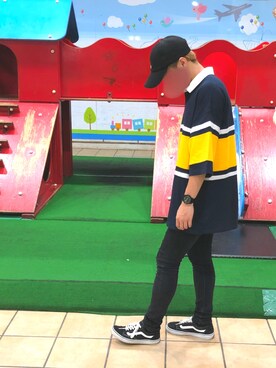 「SPINNS（スピンズ）のアイテム（ポロシャツ）」を使った、Lippyさん（メンズ・168cm）の夏コーディネート