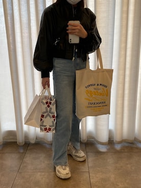 「Figments（フィグメンツ）のアイテム（ブルゾン）」を使った、nanamiさん（レディース・157cm）の冬コーディネート