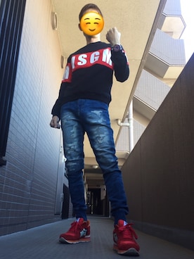 「MSGM（エムエスジーエム）のアイテム（スウェット）」を使った、ドリームさん（メンズ・168cm）の秋コーディネート