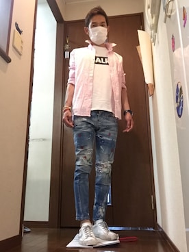 「Stra Raggio（ストララッジョ）のアイテム」を使った、ドリームさん（メンズ・168cm）の夏コーディネート
