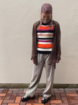 「柄×柄」｜「アイテム（その他）」を使った、世奈 senaさん（レディース・150cm）の夏コーディネート