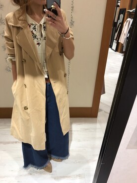 「SpRay（スプレイ）のアイテム（トレンチコート）」を使った、yukariさん（レディース・158cm）の春コーディネート