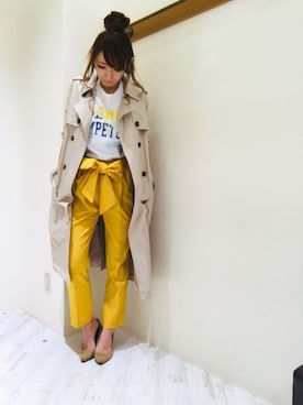 「SpRay（スプレイ）のアイテム（トレンチコート）」を使った、yukariさん（レディース・158cm）の春コーディネート