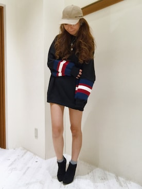 「SpRay（スプレイ）のアイテム（キャップ）」を使った、yukariさん（レディース・158cm）の秋コーディネート