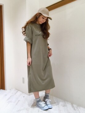 「SpRay（スプレイ）のアイテム（キャップ）」を使った、yukariさん（レディース・158cm）の秋コーディネート