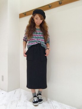 「SpRay（スプレイ）のアイテム（ハンチング/ベレー帽）」を使った、yukariさん（レディース・158cm）の秋コーディネート