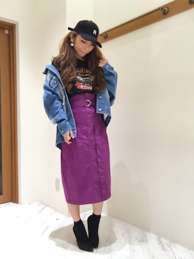 「SpRay（スプレイ）のアイテム（キャップ）」を使った、yukariさん（レディース・158cm）の冬コーディネート