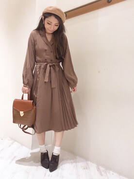 「SpRay（スプレイ）のアイテム（ハンチング/ベレー帽）」を使った、yukariさん（レディース・158cm）の秋コーディネート
