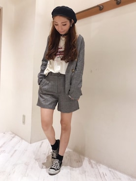 「SpRay（スプレイ）のアイテム（ノーカラージャケット）」を使った、yukariさん（レディース・158cm）の秋コーディネート