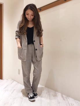 「SpRay（スプレイ）のアイテム（セットアップ）」を使った、yukariさん（レディース・158cm）の秋コーディネート