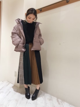 「SpRay（スプレイ）のアイテム（ダウンジャケット/コート）」を使った、yukariさん（レディース・158cm）の秋コーディネート