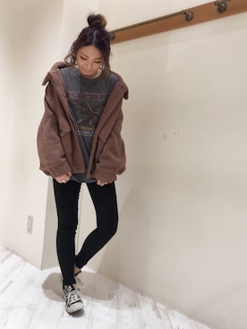 「SpRay（スプレイ）のアイテム（ブルゾン）」を使った、yukariさん（レディース・158cm）の秋コーディネート