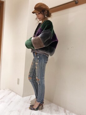 「SpRay（スプレイ）のアイテム（ブルゾン）」を使った、yukariさん（レディース・158cm）の冬コーディネート