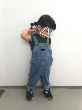 「Wrangler（ラングラー）のアイテム（オールインワン・サロペット）」を使った、CBさん（キッズ・80cm）の夏コーディネート