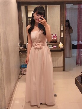 「アイテム（ドレス、ピンク系）」を使った、Pollyさん（レディース・163cm）の冬コーディネート