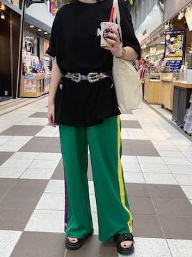 「RRR」｜「アイテム（スラックス）」を使った、Fuka ◟̽◞̽さん（レディース・165cm）の夏コーディネート
