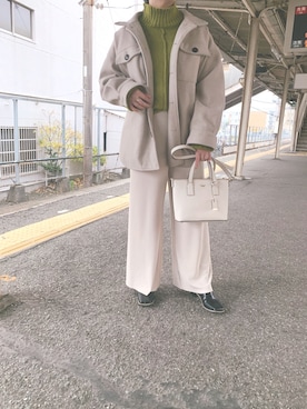 「ピスタチオ」｜「アイテム（ブルゾン）」を使った、misakiさん（レディース・160cm）の秋コーディネート