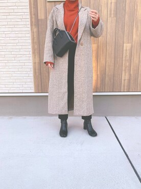 「2021年」｜「アイテム（ジャケット/アウター）」を使った、misakiさん（レディース・160cm）の冬コーディネート