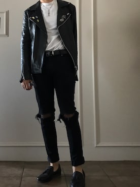 「TOPMAN（トップマン）のアイテム（スウェット）」を使った、Xeroさん（メンズ・168cm）の秋コーディネート
