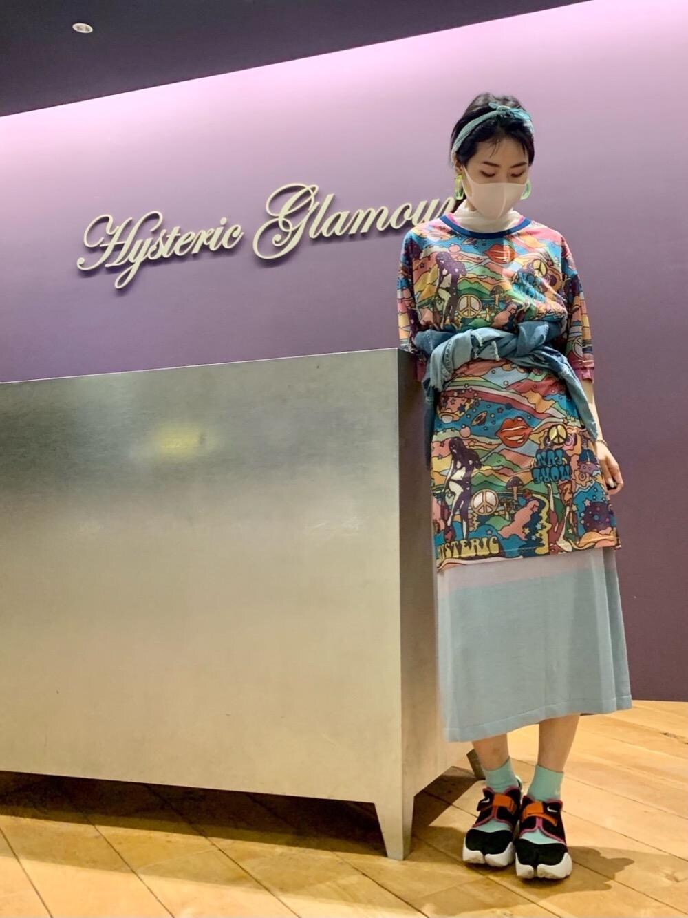 「ワンピース、総柄、夏コーデ、ヒステリックグラマー、なんばパークス、でにむ、春こーで、HYSTERIC GLAMOUR」｜「HYSTERIC GLAMOURのROUNDED BEAR編み込み ワンピース（ワンピース、ピンク系）」を使った、Qさん（レディース・163cm）の春コーディネートの1枚目の写真