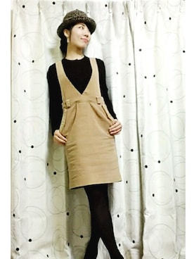 「NATURAL BEAUTY BASIC（ナチュラルビューティーベーシック）のアイテム（オールインワン・サロペット）」を使った、nun.さん（レディース・164cm）の冬コーディネート