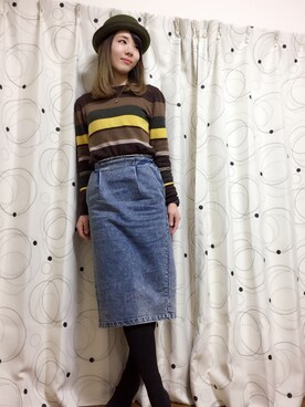 「アイテム（ニット/セーター）」を使った、nun.さん（レディース・164cm）の春コーディネート