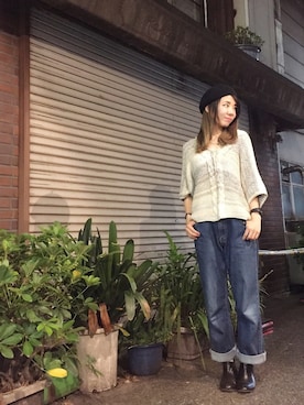 「サマーニット」｜「アイテム（その他アウター）」を使った、nun.さん（レディース・164cm）の夏コーディネート