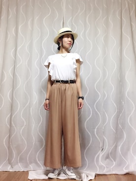 「スカーチョ」｜「アイテム（アナログ腕時計）」を使った、nun.さん（レディース・164cm）の夏コーディネート