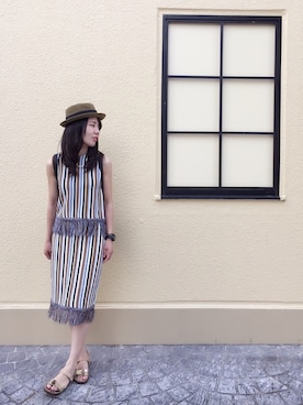 「La Leia（ラレイア）のアイテム」を使った、nun.さん（レディース・164cm）の夏コーディネート