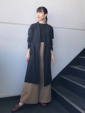 「バブーシュ」｜「アイテム（その他アウター）」を使った、nun.さん（レディース・164cm）の秋コーディネート