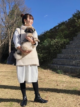 「chocol raffine robe（ショコラフィネローブ）のアイテム（シャツワンピース）」を使った、nun.さん（レディース・164cm）の秋コーディネート