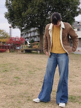 「Lee（リー）のアイテム（その他アウター）」を使った、nun.さん（レディース・164cm）の冬コーディネート