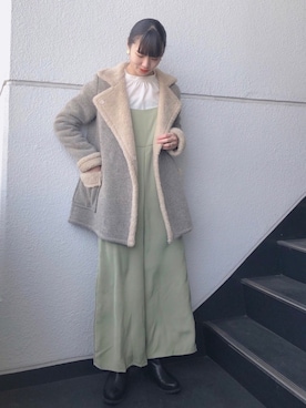 「Alphabets alphabet（アルファベッツアルファベット）のアイテム（ジャケット/アウター）」を使った、nun.さん（レディース・164cm）の冬コーディネート