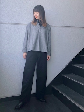 「グレンチェック」｜「アイテム（アナログ腕時計）」を使った、nun.さん（レディース・164cm）の冬コーディネート
