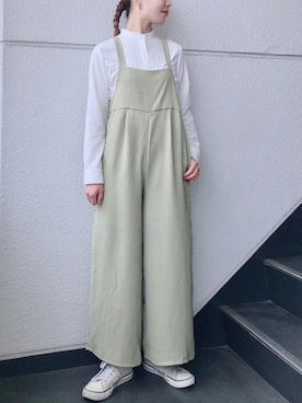 「ピスタチオ」｜「アイテム（サロペット/オーバーオール）」を使った、nun.さん（レディース・164cm）の春コーディネート