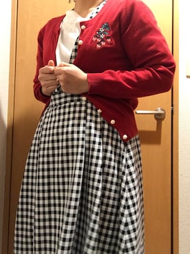 「RETRO GIRL（レトロガール）のアイテム（ジャンパースカート）」を使った、L♥️VEさん（レディース・159cm）の春コーディネート