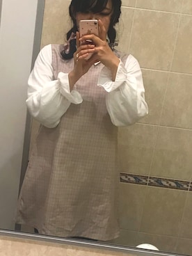 「アイテム（トートバッグ、レッド系）」を使った、L♥️VEさん（レディース・159cm）の春コーディネート