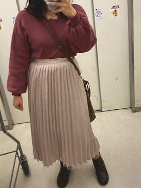 「one after another NICE CLAUP（ワンアフターアナザーナイスクラップ）のリバーシブルプリーツスカート（スカート）」を使った、L♥️VEさん（レディース・159cm）の春コーディネート