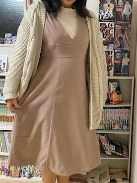 「MAJESTIC LEGON（マジェスティックレゴン）のアイテム（ジャンパースカート）」を使った、L♥️VEさん（レディース・159cm）の春コーディネート