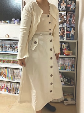 「one after another NICE CLAUP（ワンアフターアナザーナイスクラップ）のアイテム（アンサンブル）」を使った、L♥️VEさん（レディース・159cm）の春コーディネート