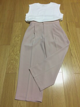 「ワッフルスリーブレスt」｜sakiさん（レディース・160cm）の夏コーディネート