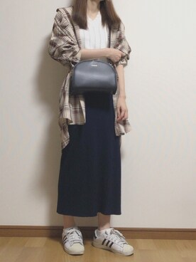 sakiさんの「WOMEN メリノブレンドリブスカート」を使ったコーディネート