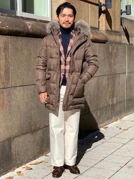 「HERNO（ヘルノ）のアイテム」を使った、Brilla per il gustoさん（メンズ・180cm）の冬コーディネート